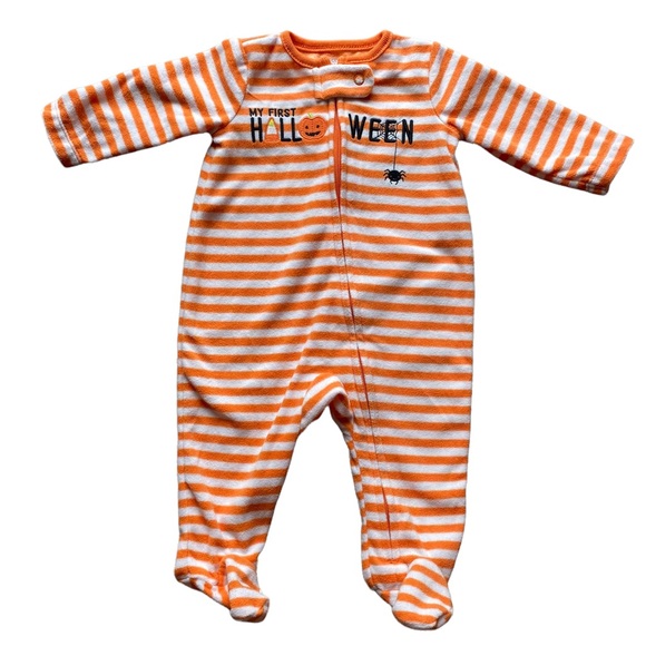 Carters Boy Fall 0-3 month Bundle Halloween sleeper and hooded fleece one piece - Picture 7 of 10